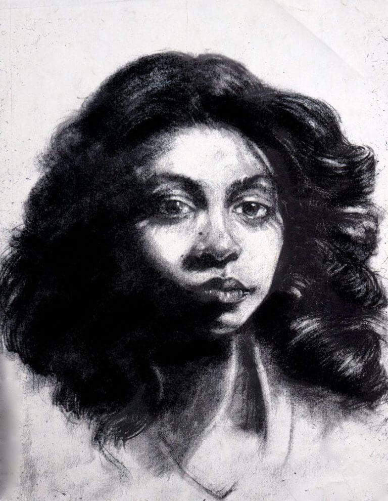 This is a charcoal portrait of my dear Friend and Classmate Sheila Ashby Schultz, drawn nearly thirty-five years ago.