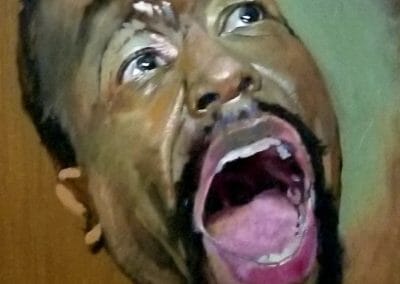 Developing of the oil painting scream